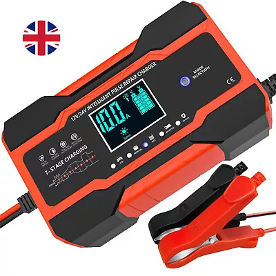 10-Amp Car Battery Charger 12V And 24V Smart Fully Automatic Battery Charger UK • £19.59