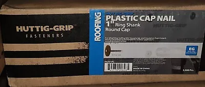 Brand New Huttig-Grip 1  Plastic Cap Nail Electro Galvanized  2000 Pcs • $21