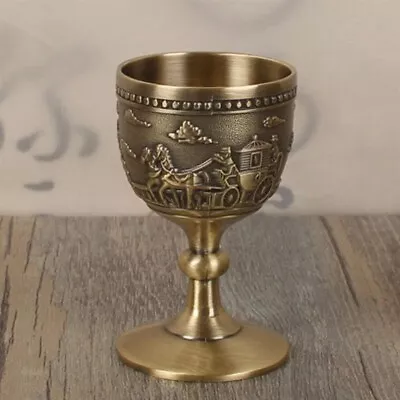 Classical Metal Wine Cup Handmade Small Goblet Household Copper Wine Glass Carvi • $13