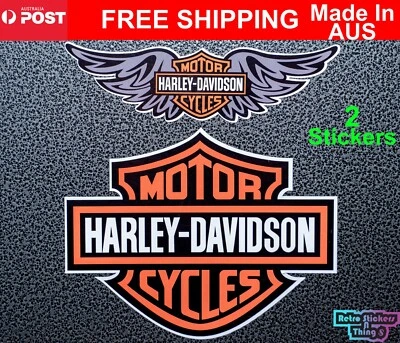 $6.95 • Buy HARLEY Davidson Stickers X 2 Motorcycle Vinyl Decals Bike, Small