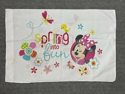 Minnie Mouse Twin Sheet Set Disney Pink Floral Spring 3 Piece Set Fitted Flat • $11.69