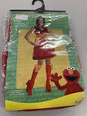 Disguise Sesame Street Elmo Costume Adult Size S (4-6) Dress Stockings Headpiece • $24.99