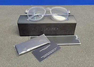 $185 • Buy New Original Porsche Design P8261-B Transparent Full Rim Round Eyeglasses
