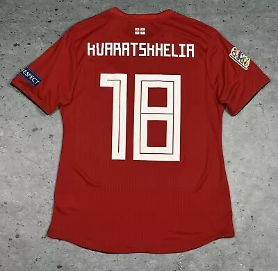 Kvaratskhelia Georgia 2020  Adidas Match Worn Football Soccer  Jersey Size M • $500