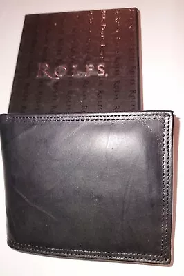 Rolfs Woodgrain Leather Billfold Wallet Black • $28.80