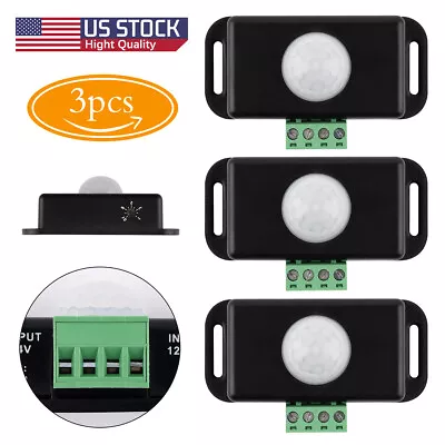 3pc Outdoor DC 12V-24V Infrared PIR Motion Sensor Detector LED Wall Light Switch • $12.94