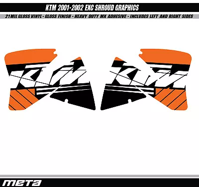KTM Shroud Graphics Decals Kit For EXC 250 300 350 400 520 2001-2002 Laminated • $48.95