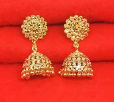 $15.69 • Buy Indian Bollywood Bridal Gold Plated Party Jhumki Jhumka Ethnic Fashion Earrings