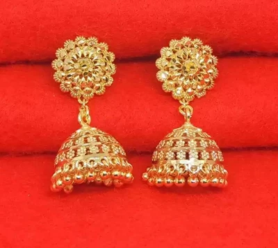$15.69 • Buy Indian Bollywood Bridal Gold Plated Party Jhumki Jhumka Ethnic Fashion Earrings
