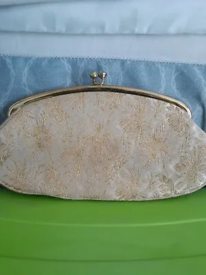 Vintage 60s Avon By Kadin Evening Lights Gold Brocade Clutch Excellent Condition • $6.99