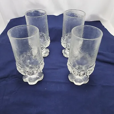 Tiffin Franciscan Madeira Clear Glass Iced Tea Tumbler 6.5” Mcm Lot Of 4 Vintage • $44.95