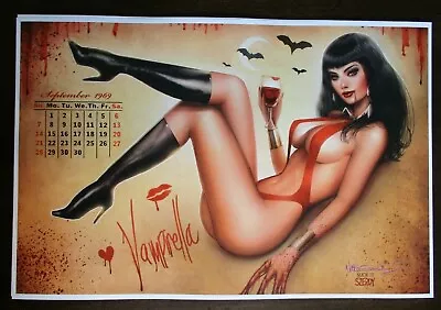Nathan Szerdy Signed 12x18 Art Print Vampirella Blood Wine Pin Up Calendar New • $29.95