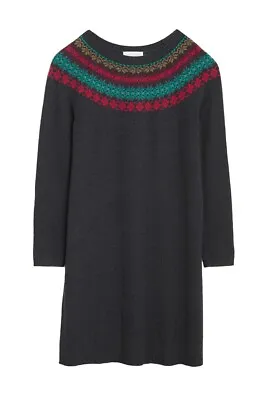 £19.99 • Buy Seasalt Cornwall Size 18 Centrepiece Fairisle Knitted Dress Merino Wool Cotton