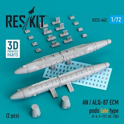 1/72 Reskit RS72-0442 AN / ALQ-87 ECM Pods Late Type (2 Pcs) (F-4 F-111 AC-130 • $14