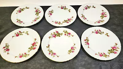 Set Of 6 Dinner Plates Royal Rose Fine China Of Japan Moss Rose Vintage AS IS • $12