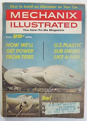 Mechanix Illustrated April 1964 Magazine US Plastic Sub Good Grade 1960s • $6.49