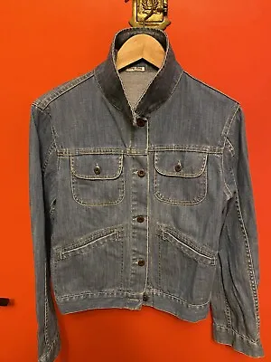 Miu Miu Denim Jacket Size Large Made In Italy Jean Jacket • $195