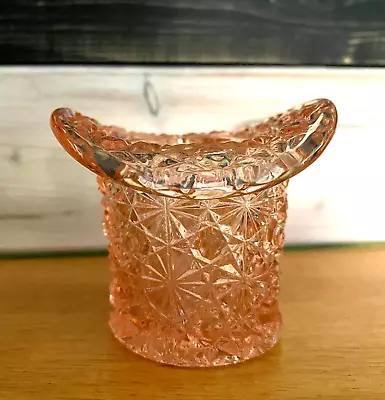 Vintage Fenton Carnival Glass Pink Top Hat Button Tooth Pick Holder • $19.99