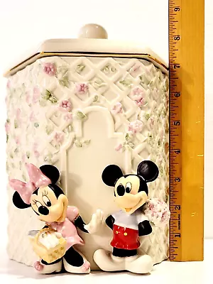 LENOX ~  Disney Mickey & Minnie's Garden Picnic Cookie Jar ~  W/BOX • $59.99