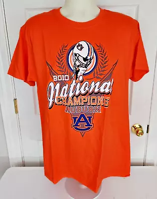 Auburn Tigers 2010 National Champions Unisex Medium M (38-40) T-Shirt Orange WDE • $12.99