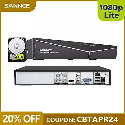 SANNCE 4CH 1080P DVR Digital Video Recorder 1TB Home CCTV Security Camera System • $159.89