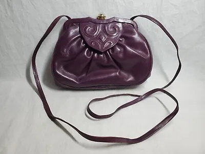 Vintage Barbara Bolan For Too Purple Leather Clutch Purse Bag Clasp • $19.97