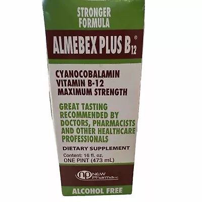 Almebex Plus B12  - Alcohol Free Max Strength NIB 16oz Dietary Supplement • $22.98