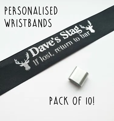 £12.95 • Buy Personalised Stag Do Wristbands - 'If Lost Return To Bar' Stag Head Name Funny