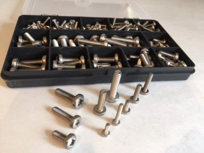 £18.75 • Buy Stainless Steel Screws Pozi Pan Head Metric M3, M4, M5, M6 Assorted Box 170pcs