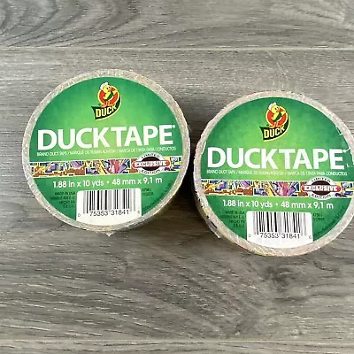 $24.99 • Buy Lot Of 2-Duck Brand 1.88 In X 10 Yds Graffiti Skyline DESIGN DUCT TAPE ~ NEW