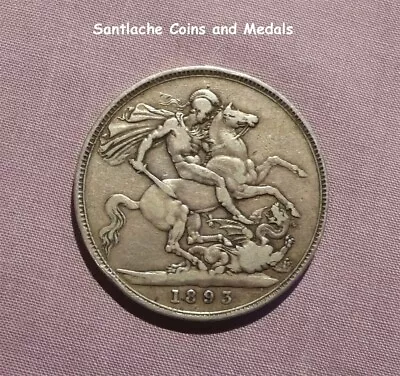 1893 Queen Victoria Veiled Head Silver Crown - Lvii Edge - Rare Coin • $92.49