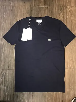 $39.99 • Buy Lacoste Men's Premium Pima Cotton T Shirt V-Neck Short Sleeve Sz S - 2XL