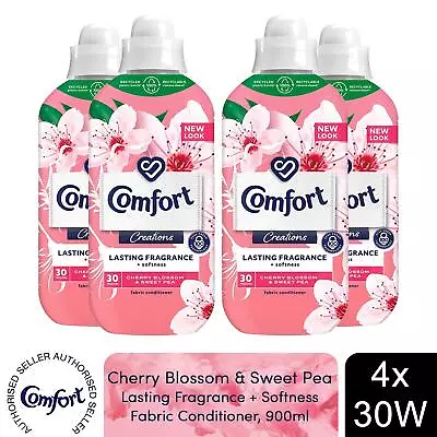 Comfort Fabric Conditioner Cherry Blossom & Sweet Pea 900ml 30 Washes 4 Pack • £9.49