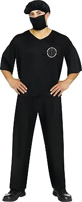 Mens STD & Plus Emergency Doctor Costume Scrubs Shirt Pants Mask Hat Black • $19.88