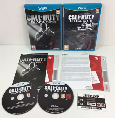 Call Of Duty Ghosts Black Ops II 2 Nintendo Wii U Game Bundle CIB Manual PAL • £24.99