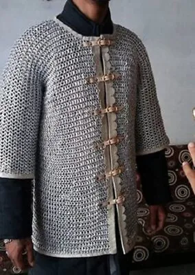 Medieval Aluminum Chainmail Viking Armor Round Riveted Chain Mail Armor LARP • $187.82