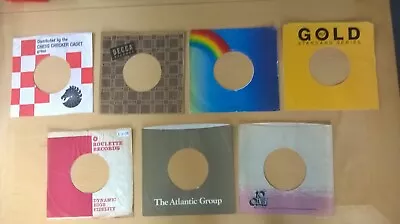 7 Company Record Sleeves. Used. US USA. 'GOOD.' Original. Vintage. JOB LOT:- • £3.75