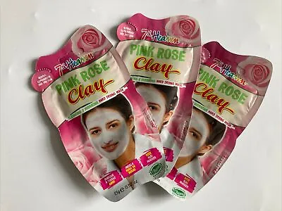Face Mask Bundle 7th Heaven Pink Rose Clay X 3 Normal Dry Combination Skin • £2.99