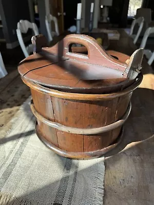 Antique Swedish Wood Primitive Firkin • $250