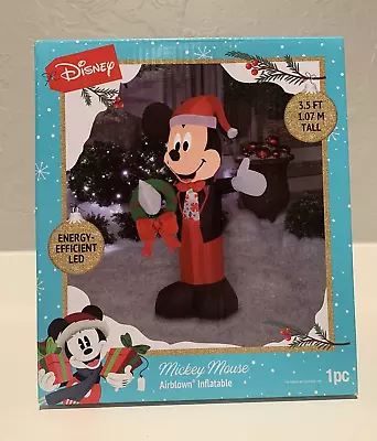 NEW Disney Mickey Mouse Inflatable Gemmy Christmas Decor 3.5 Ft LED Lights Up • $40