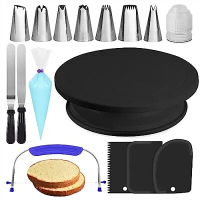  35PCs Cake Decorating Supplies Kit And Leveler-Rotating Cake Turntable With  • £27.03