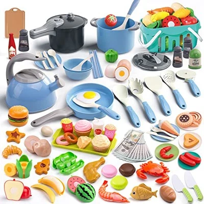 $70.09 • Buy Funpynani 130Pcs Kitchen Playset Toddler Pretend Cooking Play Pots Pans Utens...