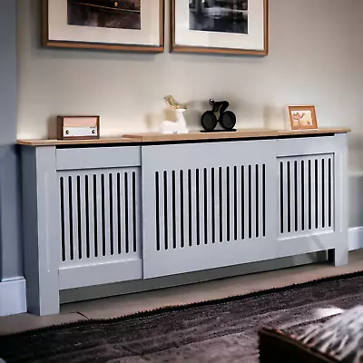 Modern Radiator Cover Small Large Wall Cabinet MDF Slats Wood Grill Furniture • £65.99