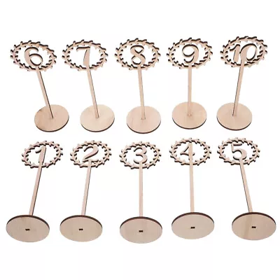  10 Pcs Wooden Seat Sign Wedding Signs Tall Table Number Holders Numbers • £10.59