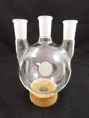 $50 • Buy CHEMGLASS Glass 1000mL 1L Morton Type 3-Neck Round Bottom Boiling Flask 24/40
