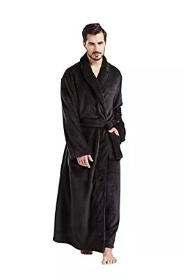 Mens Robes Big And Tall Full Length Plush Fleece Long Robe Bathrobe Shawl Collar • $54.77