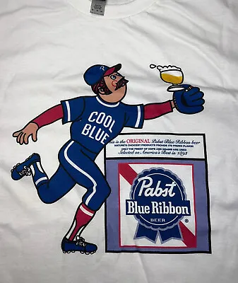 Pabst Blue Ribbon PBR Cool Blue Baseball T-Shirt - Men’s XL - BRAND NEW • $15
