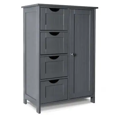 VOUNOT Bathroom Storage Cabinet | 4 Drawers + Door | Floor Cupboard | 55x30x82cm • £52.99