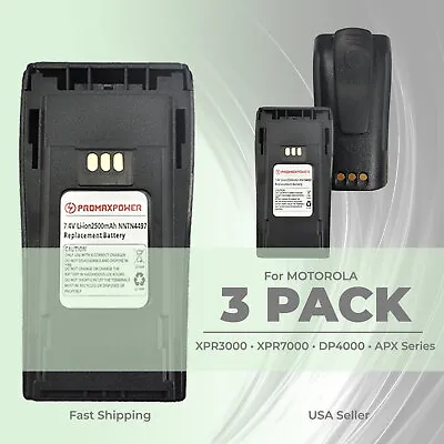 3x 2500mAh Li-ion Battery For Motorola NNTN4497 4970 CP150 CP200XLS PR400 EP450 • $63.99