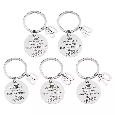 Birthday Key Buckle Birthday Key Rings Funny Keychain For Men Women Silver • £6.56